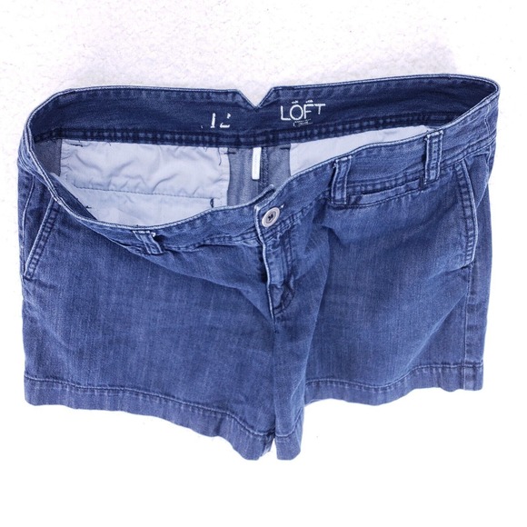 Ann Taytor LOFT Jean Shorts Women Size 14 Mid Rise Denim Pants - Picture 5 of 6